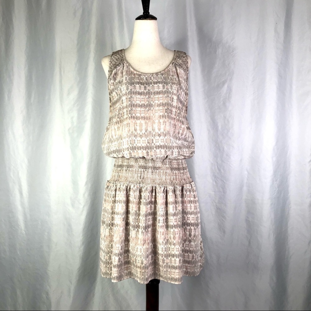 Joie Lawska silk sleeveless mini dress shirring L ASO New Girl